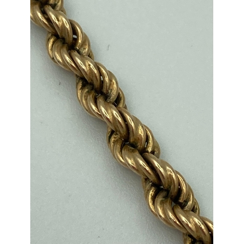 350 - 9 carat GOLD TWISTED ROPE CHAIN NECKLACE . 17.6 grams. 50 cm.