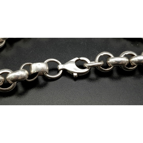 541 - A 925 Silver (tested) Circle-Link Bracelet. 19cm. 23.5g