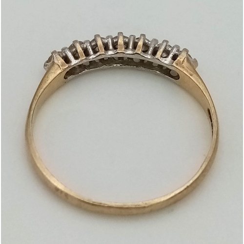 802 - 9K YELLOW GOLD DIAMOND BAND RING 0.25CT 1G SIZE M