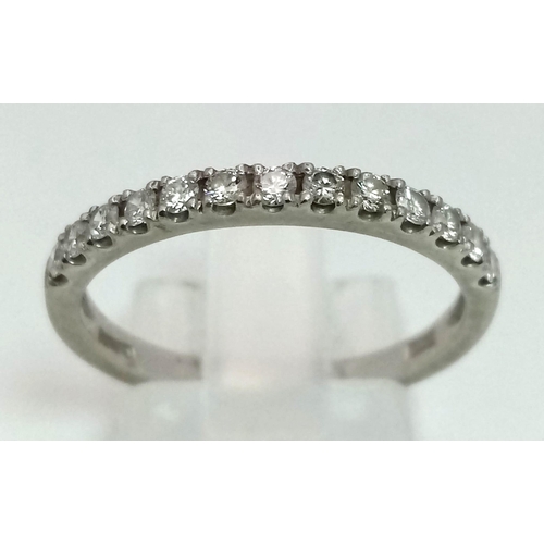 192 - PLATINUM DIMAOND SET BAND RING 0.35CT 3.3G SIZE N