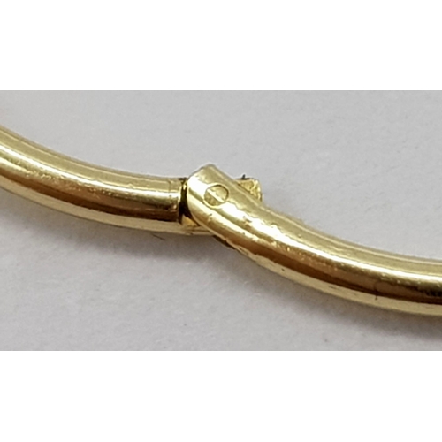 437 - 9K YELLOW GOLD SLEEPER HOOP EARRINGS 0.8G