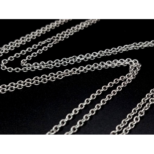 53 - PLATINUM DOUBLE ROW NECKLACE 9.8G