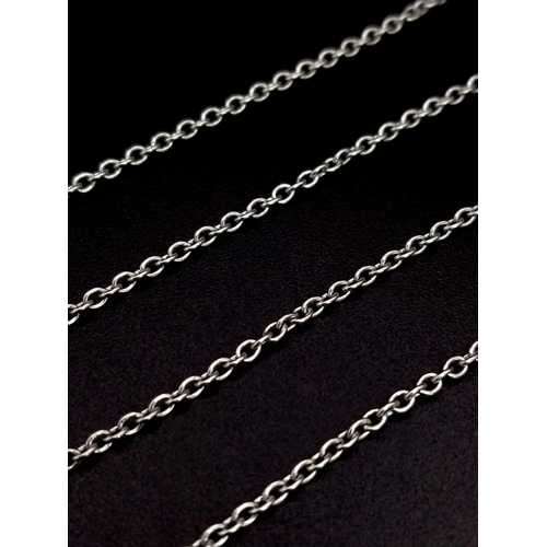 53 - PLATINUM DOUBLE ROW NECKLACE 9.8G