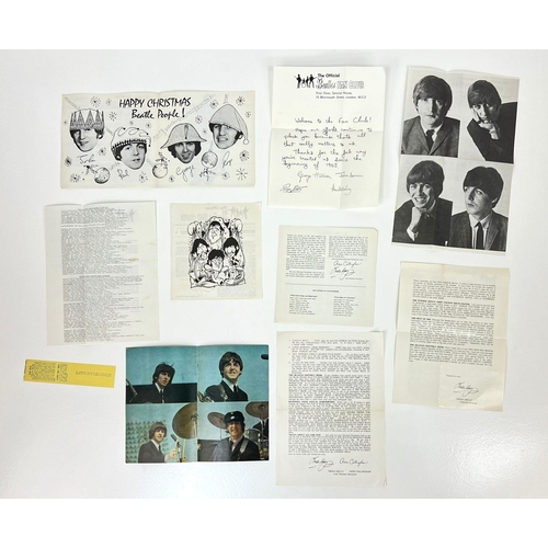 101 - A superb collection of Beatles fan club letters complete with rare souvenirs and a welcoming letter.... 