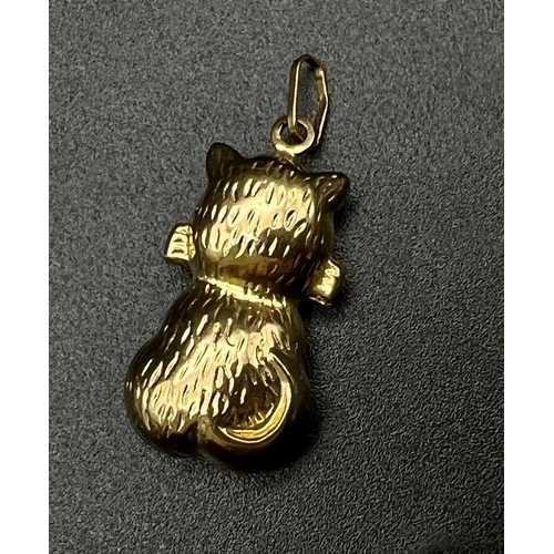 409 - 9K YELLOW GOLD PUSSY CAT CHARM / PENDANT 1.6G