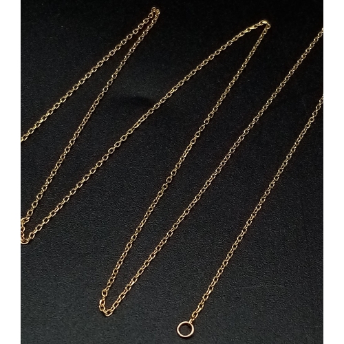 312 - An 18K Yellow Gold Necklace with Hanging Pearl Pendant.
15mm and 40cm. 2.68g total weight.