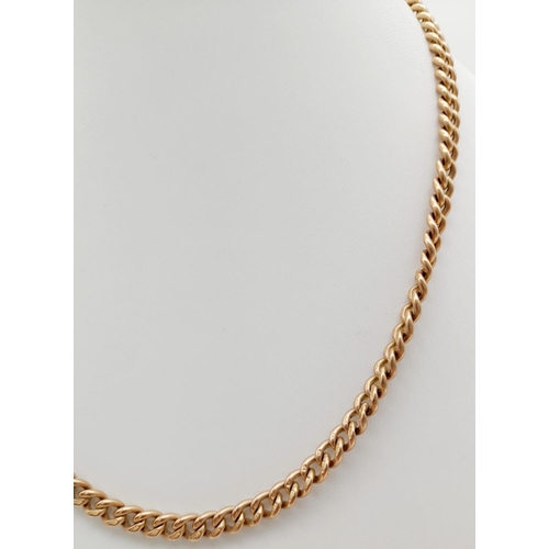 155 - An Antique 9K Rose Gold Albert Chain. Hallmarks on each link. 37cm. 24.22g