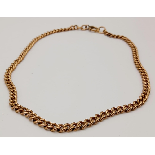 155 - An Antique 9K Rose Gold Albert Chain. Hallmarks on each link. 37cm. 24.22g