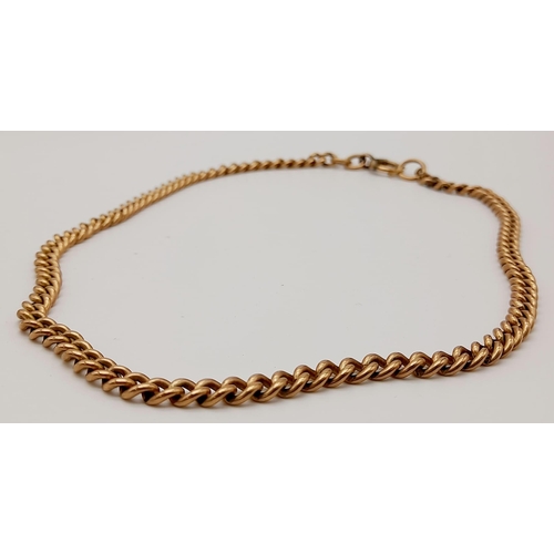 155 - An Antique 9K Rose Gold Albert Chain. Hallmarks on each link. 37cm. 24.22g