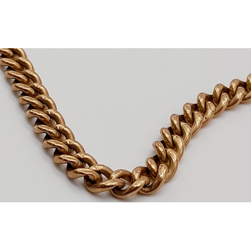 155 - An Antique 9K Rose Gold Albert Chain. Hallmarks on each link. 37cm. 24.22g