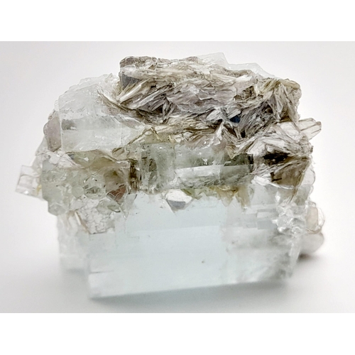 459 - A 210ct Aquamarine with Muscovite Gemstone Crystal from Chumar Bakhoor, Pakistan.