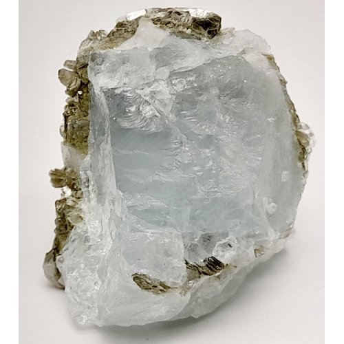 459 - A 210ct Aquamarine with Muscovite Gemstone Crystal from Chumar Bakhoor, Pakistan.