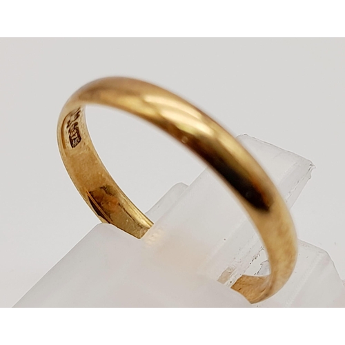 474 - A 9K Rose Gold Band Ring. Size M. 1.29g