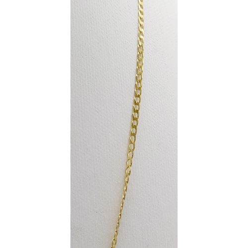 522 - A 9k Yellow Gold Disappearing Necklace. 45cm. 1.42g