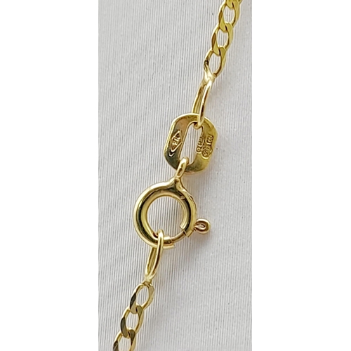 522 - A 9k Yellow Gold Disappearing Necklace. 45cm. 1.42g