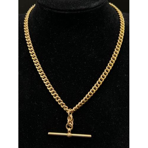 601 - An Antique 9K Rose Gold Albert Chain. Hallmarks on all links.
38cm. 33.93g.