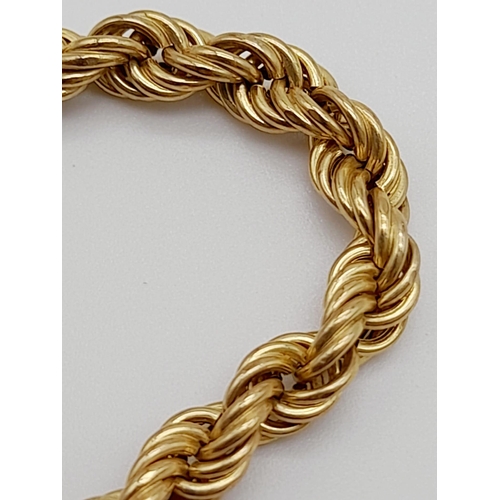 656 - A 9K Yellow Gold Rope Bracelet. 19cm. 2.59g