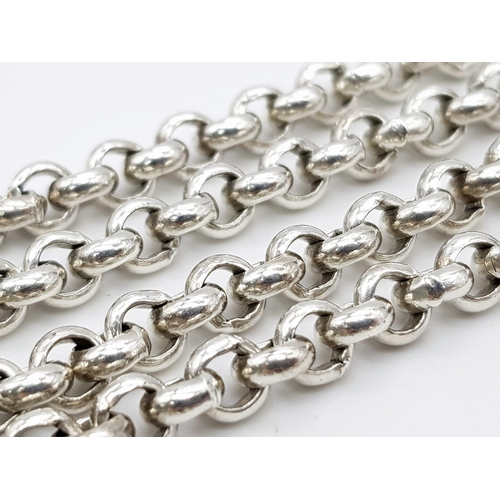 320 - A 925 Silver Circle-Link Chain. 48cm. 36.5g