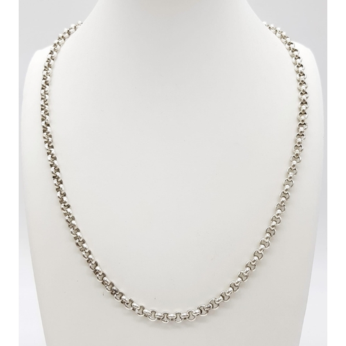 320 - A 925 Silver Circle-Link Chain. 48cm. 36.5g