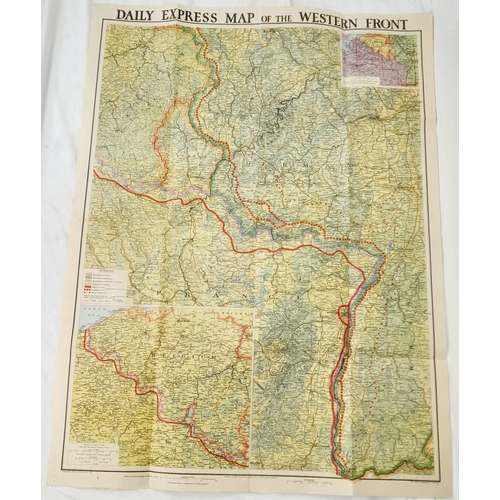 818 - A Parcel of Original World War 2 Ephemera Comprising; The Daily Express War Map of the Western Front... 