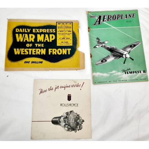 818 - A Parcel of Original World War 2 Ephemera Comprising; The Daily Express War Map of the Western Front... 