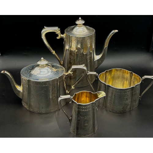 1301 - A Beautifully Decorated Silver Tea And Coffee Service Set, This Was Specially Made For the Wedding o... 