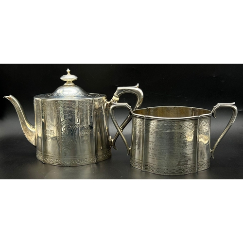 1301 - A Beautifully Decorated Silver Tea And Coffee Service Set, This Was Specially Made For the Wedding o... 