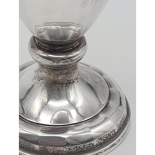 1308 - A Sterling Silver Queen Elizabeth II 1977 Jubilee Year Small Vase. 98g. Birmingham hallmarks. 15cm t... 