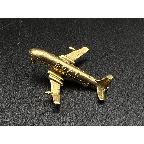 599 - 9K YELLOW GOLD AEROPLANE CHARM WHICH OPENS UP 2.1G