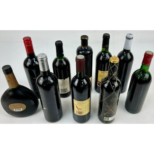 1449 - Ten Bottles of Red Wine Including: 1990 Chateau de la Tour,  2006 Chateau Belleview Bordeaux and a 2... 