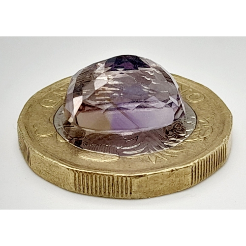 632 - A 6.53ct Bolivian High Quality Ametrine - Cushion Shape Gemstone. Comes with a GFCO Swiss Special Or... 