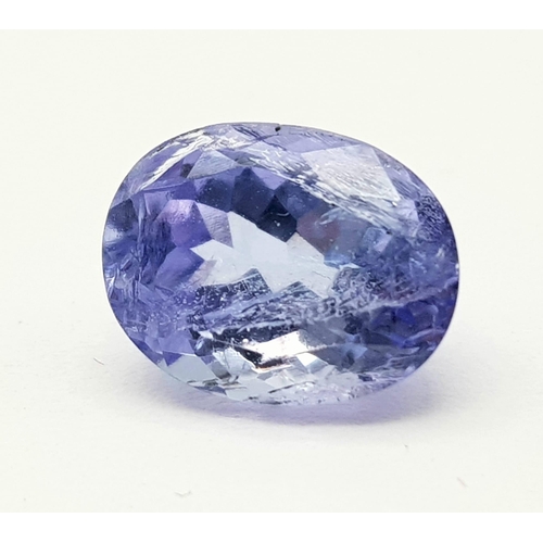 1512 - 2.98 Ct Blue Natural Tanzanite. Oval Shape. Comes with ITLGR Certificate.