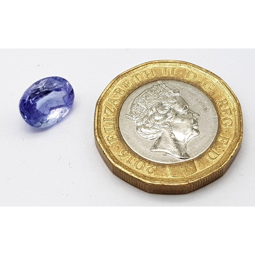 1512 - 2.98 Ct Blue Natural Tanzanite. Oval Shape. Comes with ITLGR Certificate.