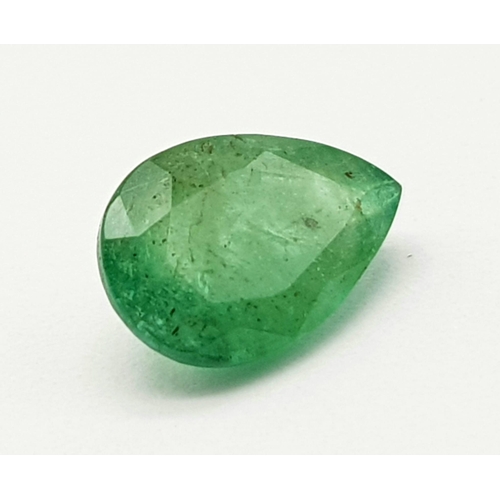 1526 - 1.59 Ct Green Natural Emerald in Pear Shape. Comes with IGL&I Certification.