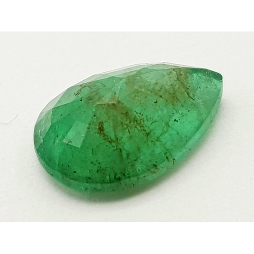 1526 - 1.59 Ct Green Natural Emerald in Pear Shape. Comes with IGL&I Certification.