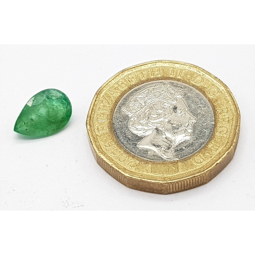 1526 - 1.59 Ct Green Natural Emerald in Pear Shape. Comes with IGL&I Certification.