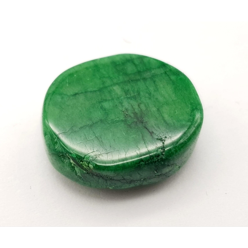 1464 - 16.25 Ct Aventurine Quartz. Green. Oval Cabachon. Comes with IGL&I Certificate.