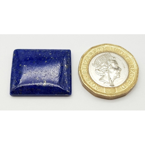 1226 - 25.25 Ct Blue Natural Lapis Lazuli. Square Cabochon Shape. Comes with GLI Certificate.