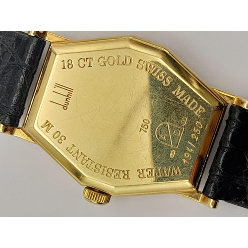 1520 - A Sublime Dunhill 18K Gold Limited Edition 100th Anniversary Unisex Watch. Original Black leather st... 