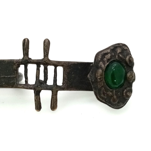 112 - An extremely rare, 18th Century, Chinese, chastity belt, padlock with key, in the shape of a Chinese... 