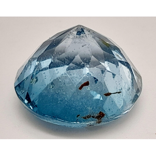 1378 - A 11.65ct Faceted Natural Blue Topaz, in a Round cut Shape. Come with the GLI Certificate