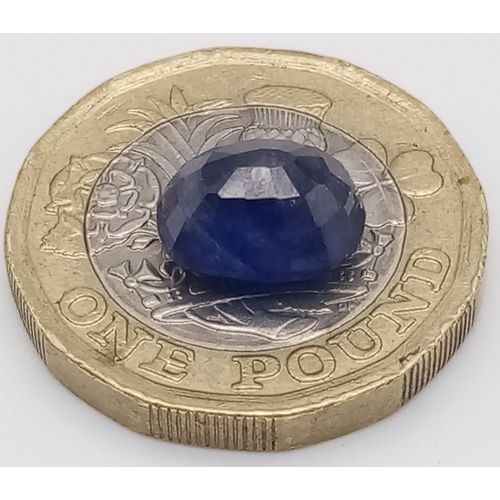 1385 - A 4.45ct Natural Translucent Blue Sapphire, in an Oval Shape. Come with the GLI Certificate.