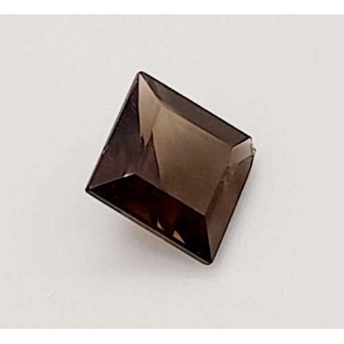 1406 - A 4ct Faceted Natural Smoky Quartz, in a Square Shape cut. Come with the GLI Certificate.