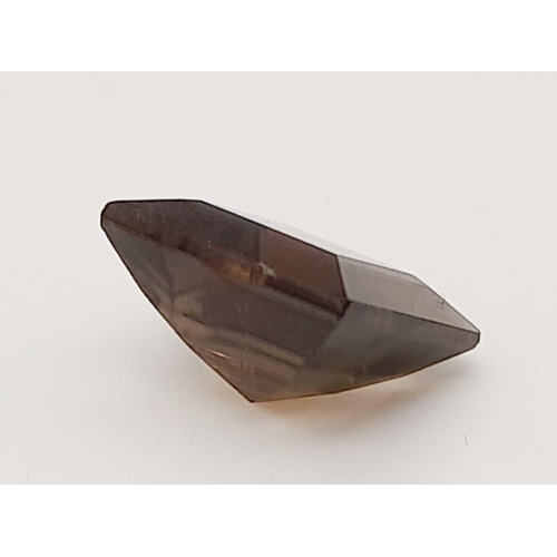 1406 - A 4ct Faceted Natural Smoky Quartz, in a Square Shape cut. Come with the GLI Certificate.