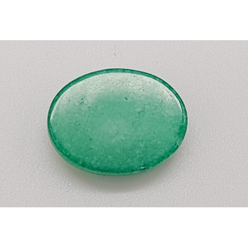 1413 - A 7.15ct Natural Beryl Emerarld, in an Oval Cabochon shape. Colour Enhanced. Come with the GLI Certi... 