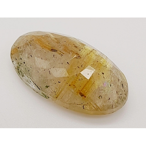 1786 - A 13.10ct Natural Rutile Quartz, in an Oval Shape cut. Come with the GLI Certificate