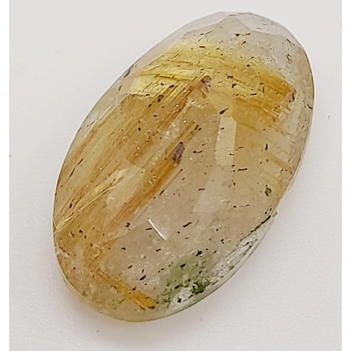 1786 - A 13.10ct Natural Rutile Quartz, in an Oval Shape cut. Come with the GLI Certificate