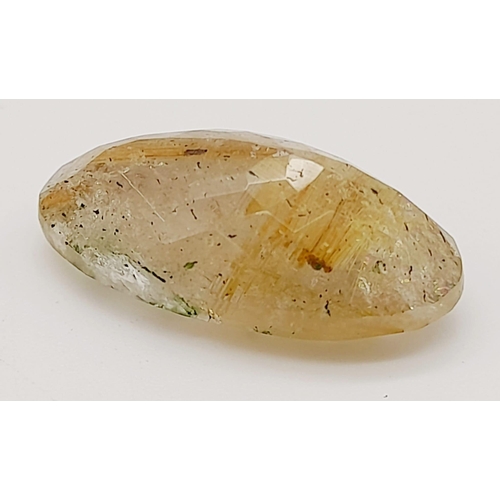 1786 - A 13.10ct Natural Rutile Quartz, in an Oval Shape cut. Come with the GLI Certificate