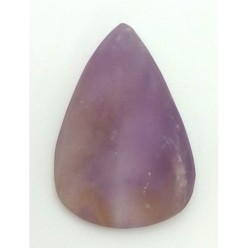 1800 - A 52.85 Ct Unpolished, Natural Amethyst, in a Pear Cabochon Shape. Comes with the GLI Certificate.