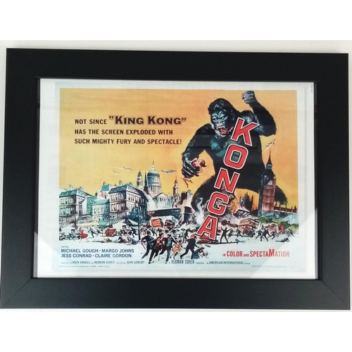 344 - A Fabulous Kitsch Collection of Seven Framed Vintage Horror B Movie Mini Posters. Perfect for desk d... 